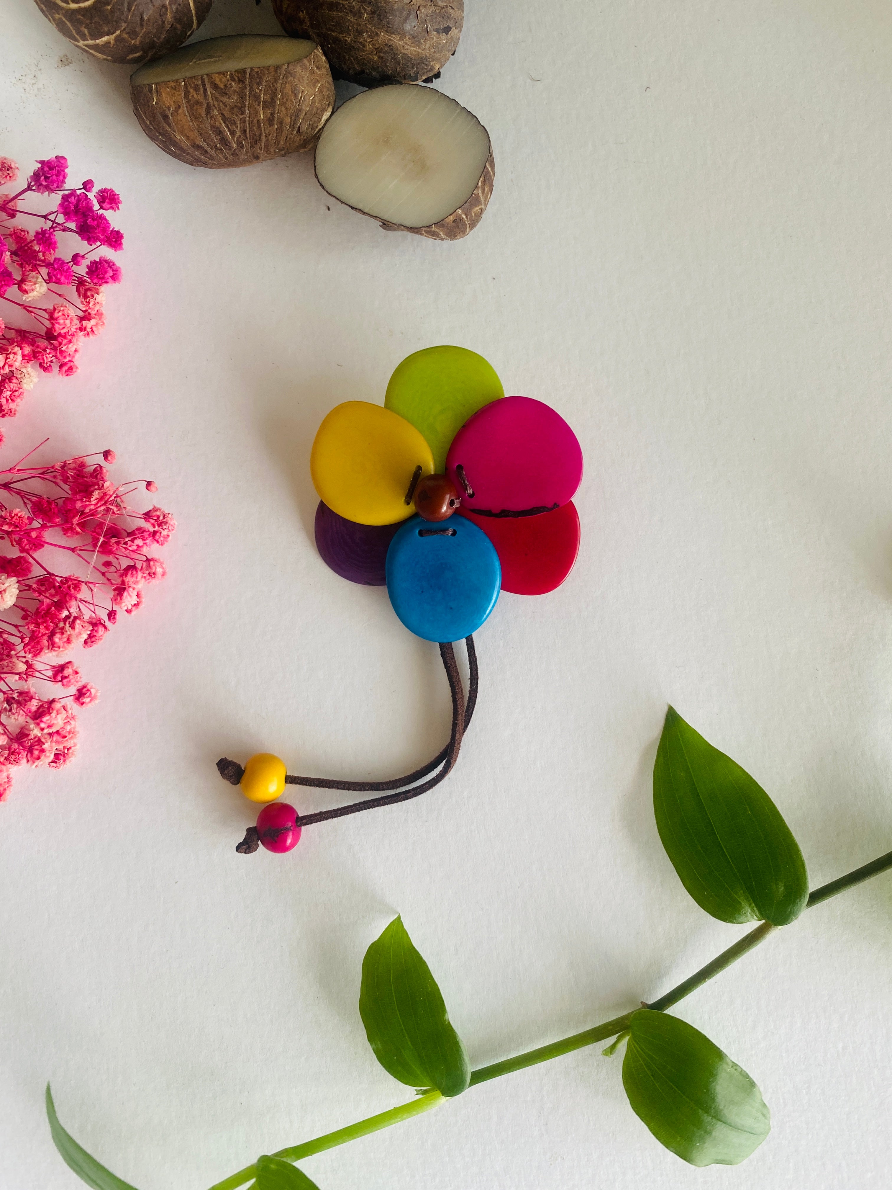 Multicolour Flower Brooch